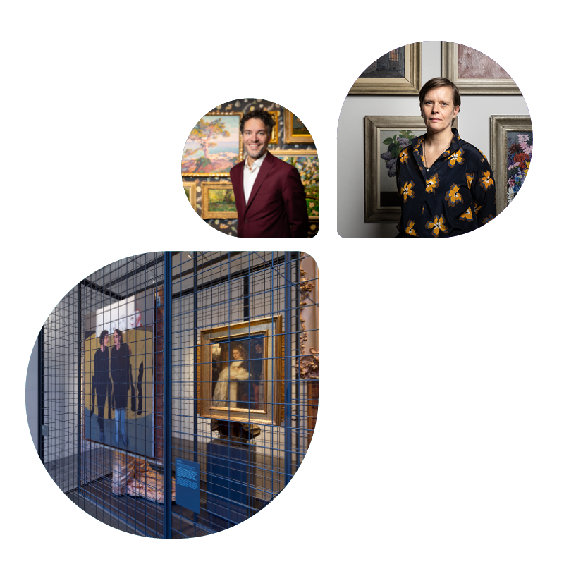 Visuele samenvatting van de Awareways 'Ransomwear' campagne in het Centraal Museum Utrecht. De afbeelding combineert het historische museumgebouw, een interactieve kennissessie over security awareness voor CISO's en DPO's, en portretten van experts in gedragsverandering. De focus ligt op de menselijke kant van cybersecurity, AI-geletterdheid en digitale veiligheid binnen een creatieve en multidisciplinaire context in Utrecht.